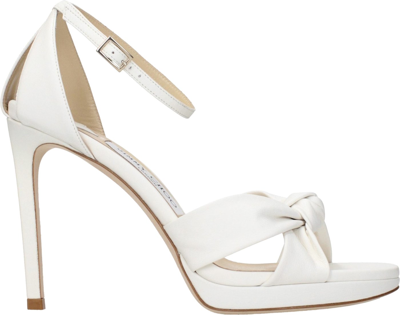 Jimmy Choo White Leather Platform Sandals