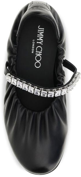 Jimmy Choo Black Calf Leather Bos Taurus Ballet Flats