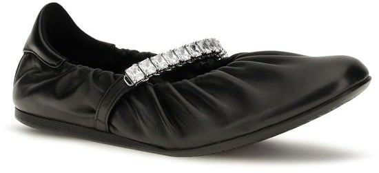 Jimmy Choo Black Calf Leather Bos Taurus Ballet Flats