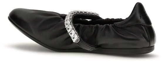 Jimmy Choo Black Calf Leather Bos Taurus Ballet Flats