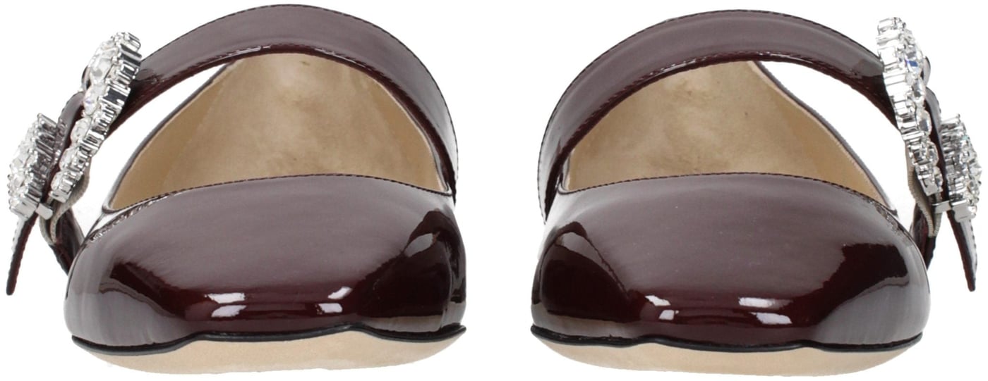 Jimmy Choo Red Leather Ballet Flats
