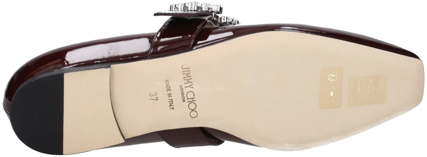 Jimmy Choo Red Leather Ballet Flats
