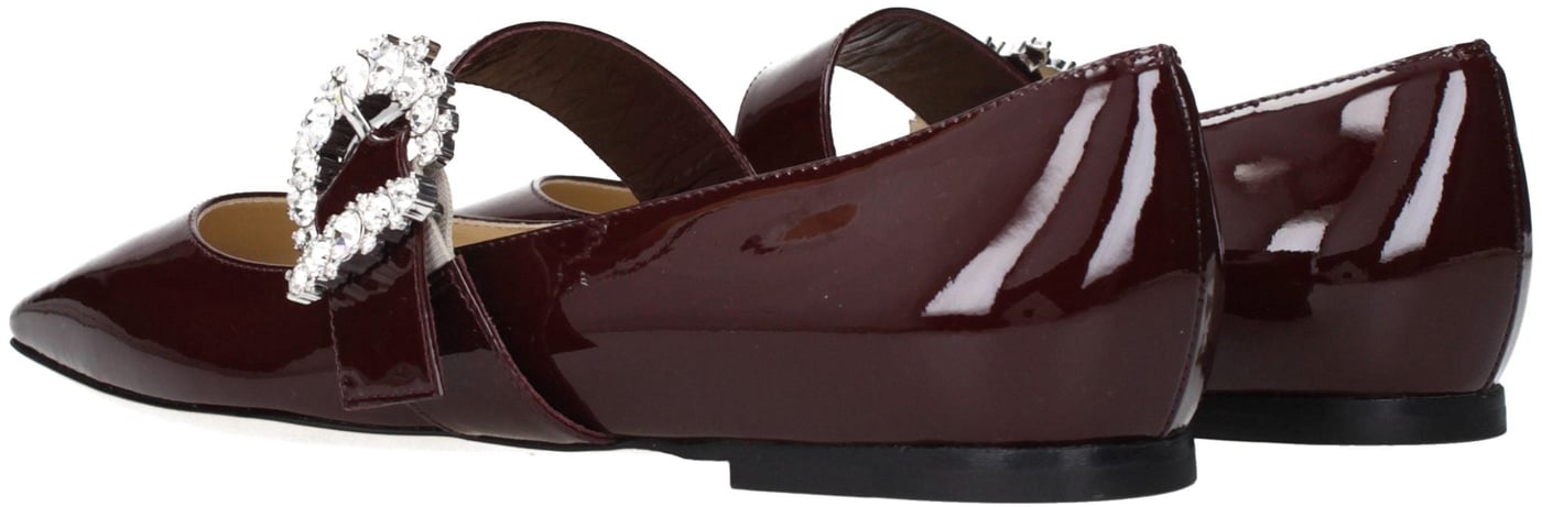 Jimmy Choo Red Leather Ballet Flats