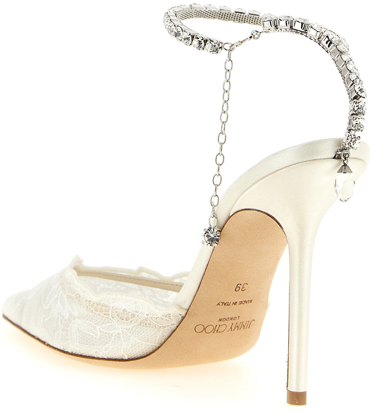 Jimmy Choo White Tencel High Heel Pumps