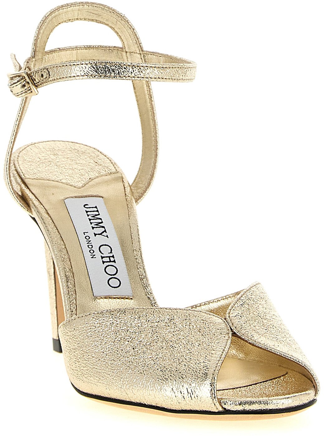 Jimmy Choo Gold Goatskin Stiletto Heel Sandals