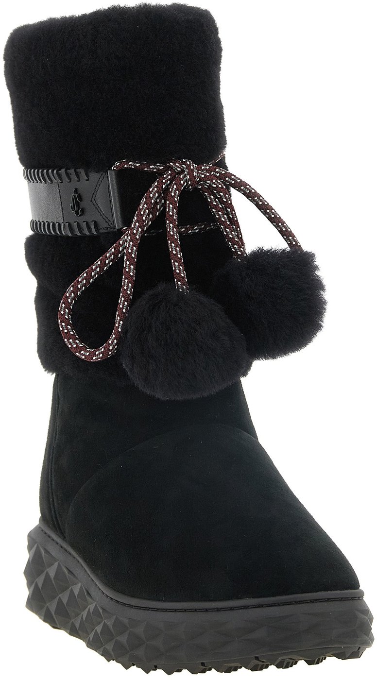 Jimmy Choo Black Lamb Leather Flat Boots