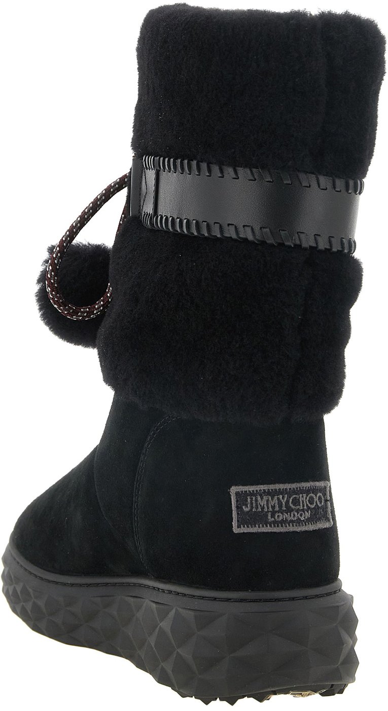 Jimmy Choo Black Lamb Leather Flat Boots