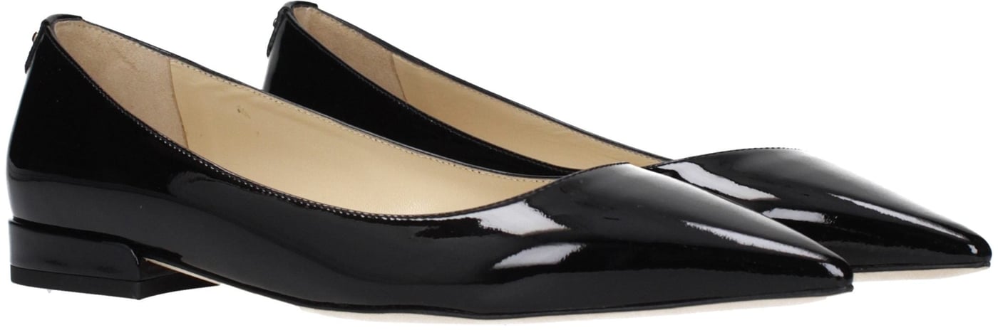 Jimmy Choo Black Leather Flats