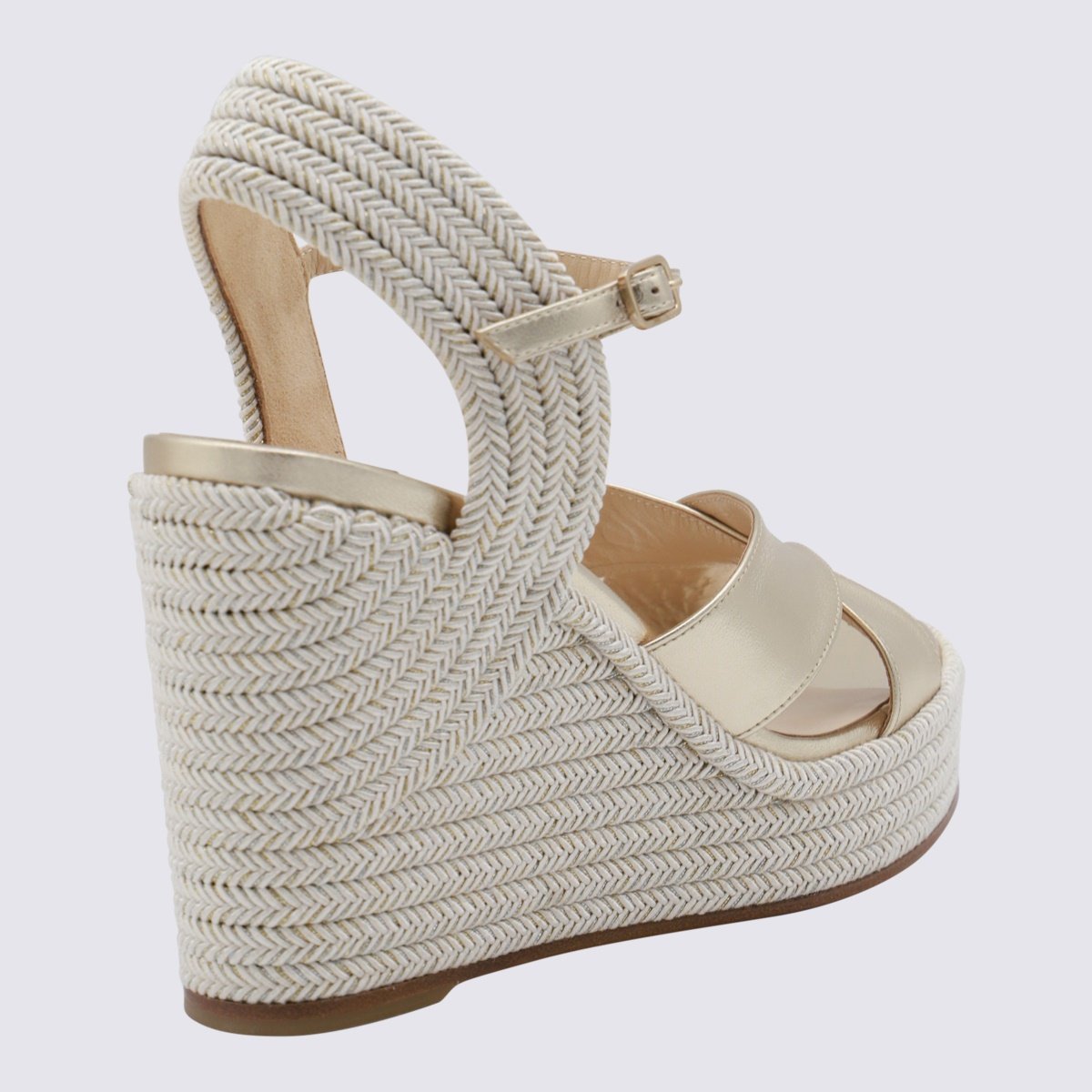 Platform Woven Wedge Sandals with Adjustable Ankle Strap