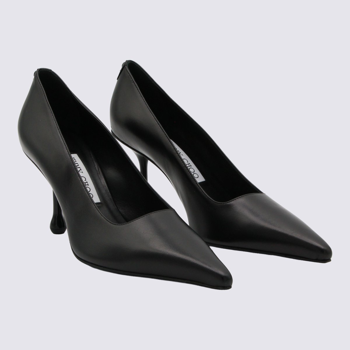 Pointed-Toe Black Pumps with Sculptural Heel