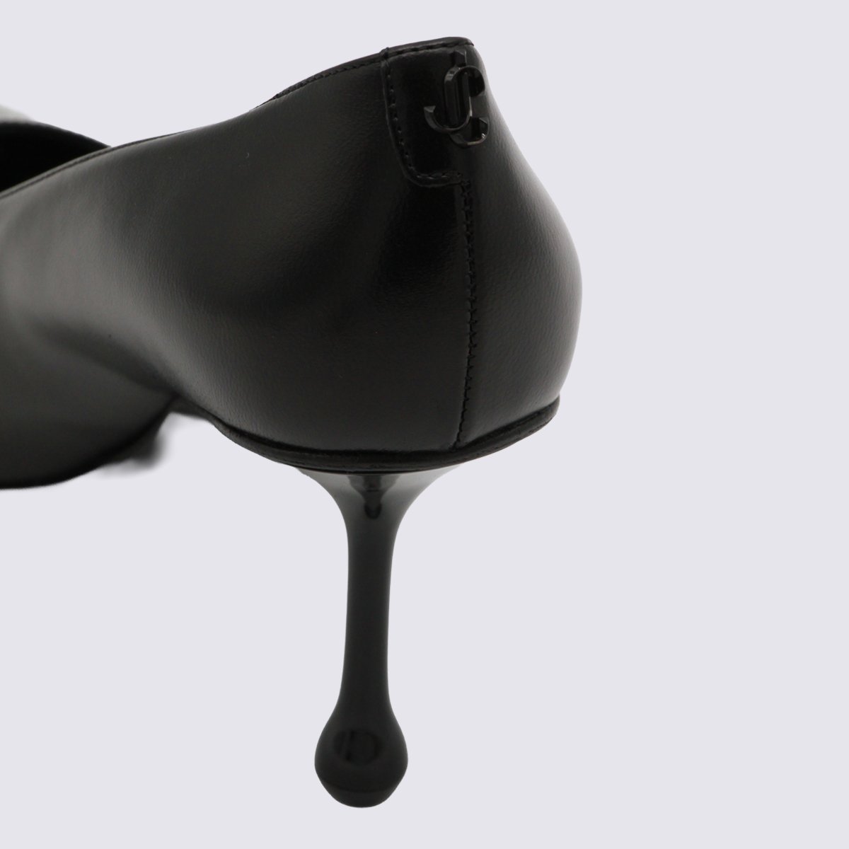 Pointed-Toe Black Pumps with Sculptural Heel