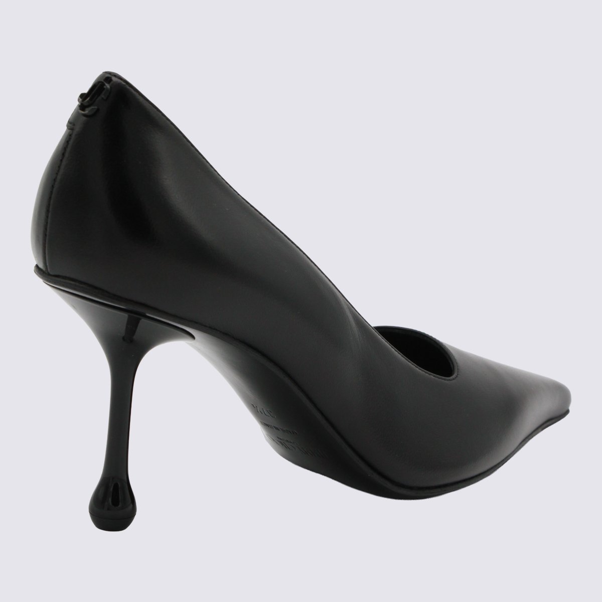 Pointed-Toe Black Pumps with Sculptural Heel