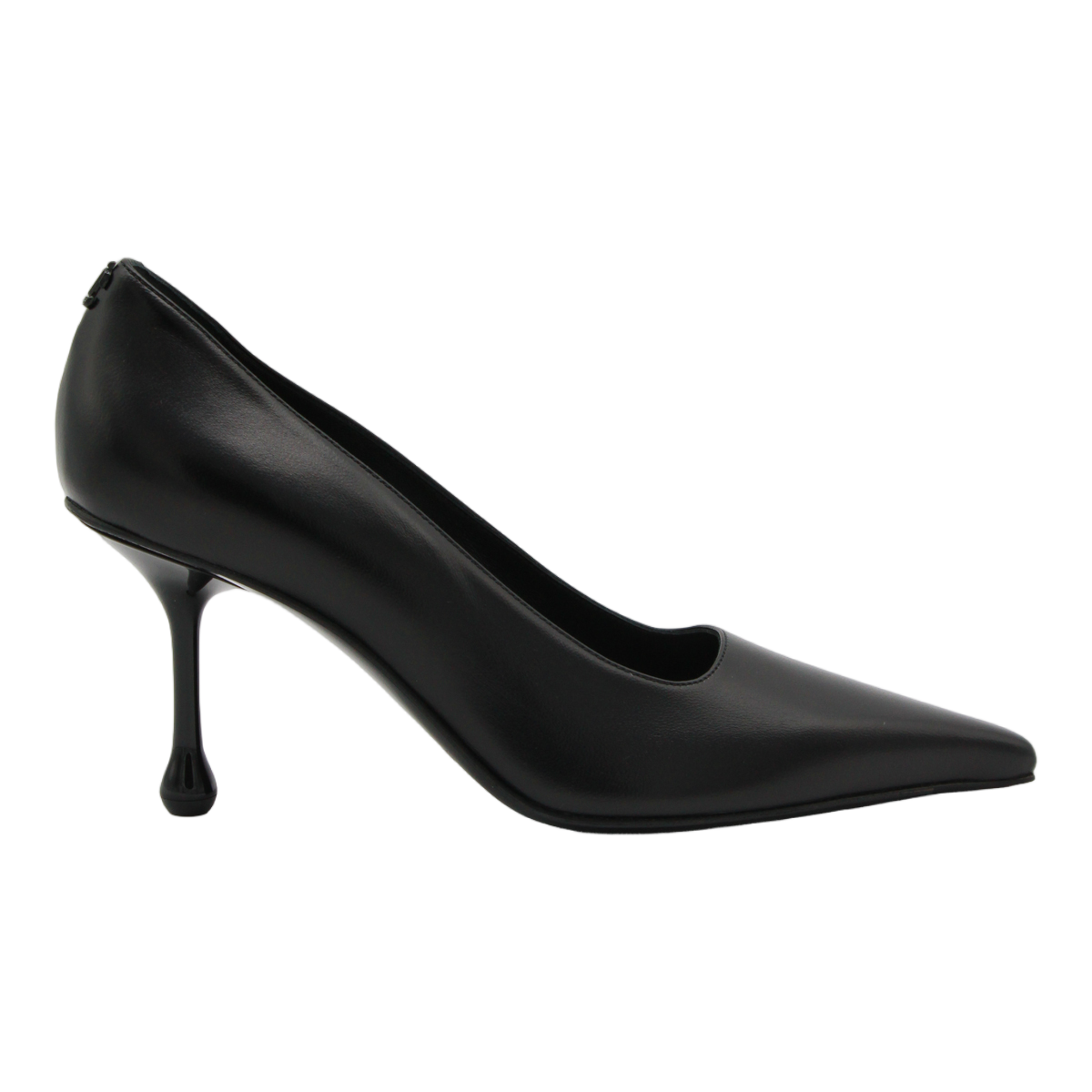 Pointed-Toe Black Pumps with Sculptural Heel