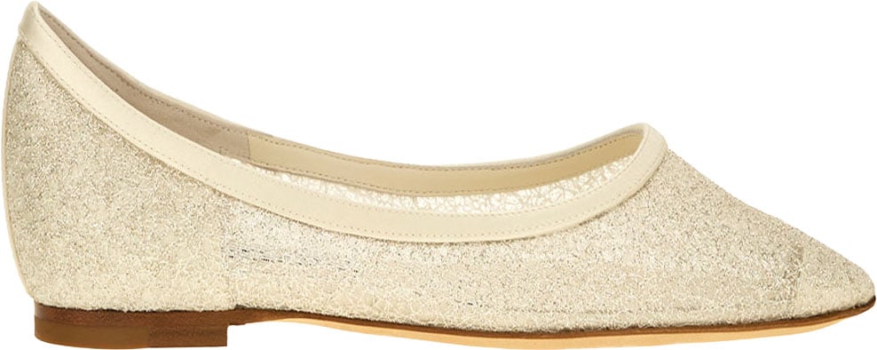Jimmy Choo Ivory fabric Love ballerinas