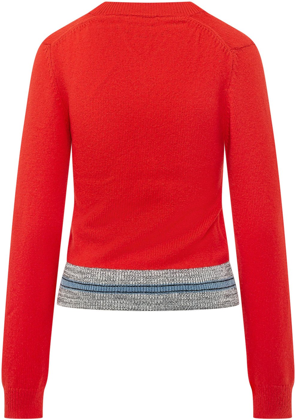 Maglia con Scollo a V e Bordo a Contrasto