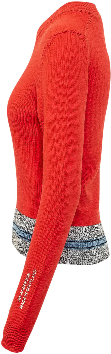 Maglia con Scollo a V e Bordo a Contrasto