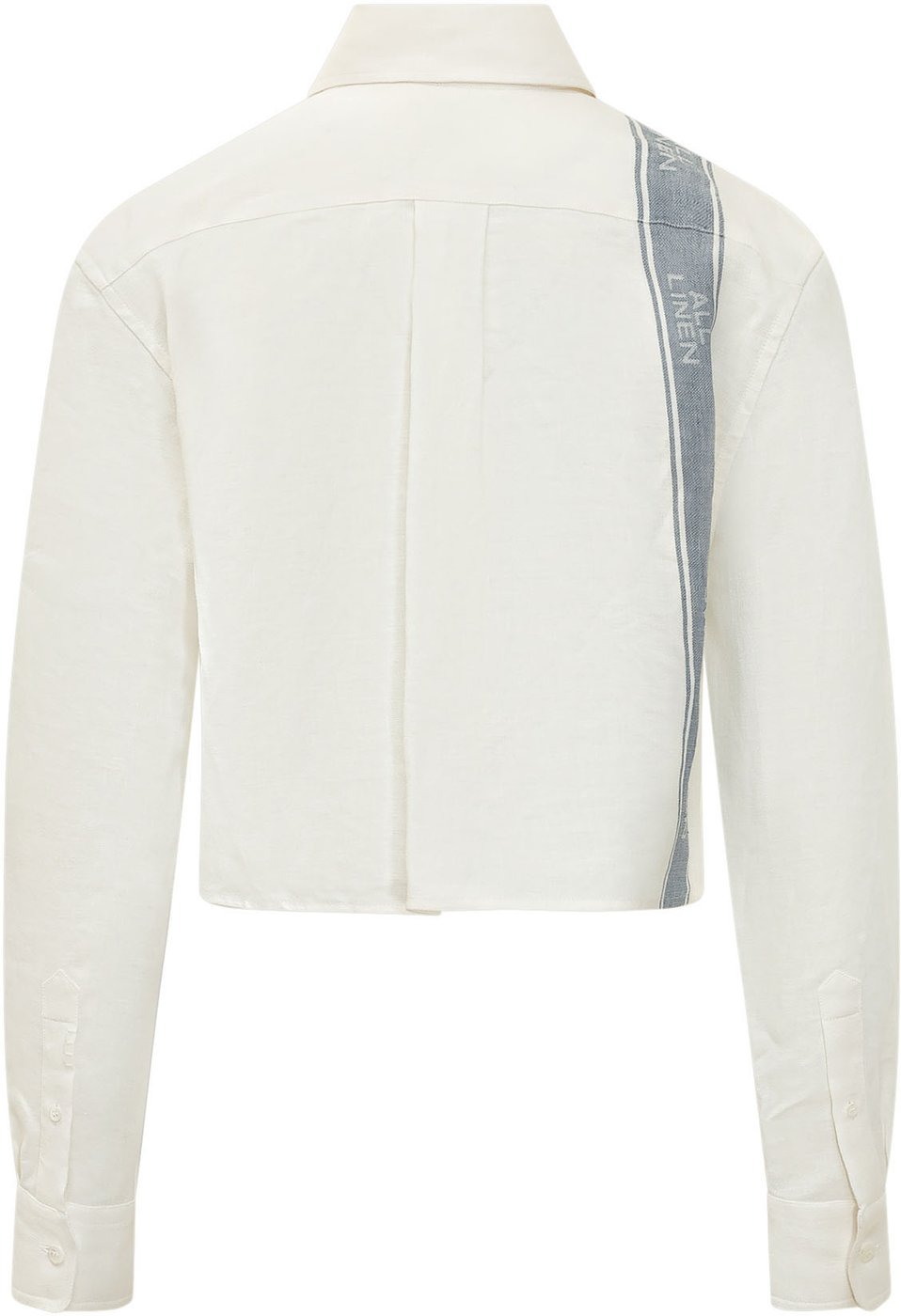 Camicia Cropped con Colletto e Banda Laterale