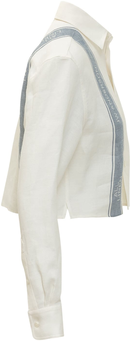 Camicia Cropped con Colletto e Banda Laterale