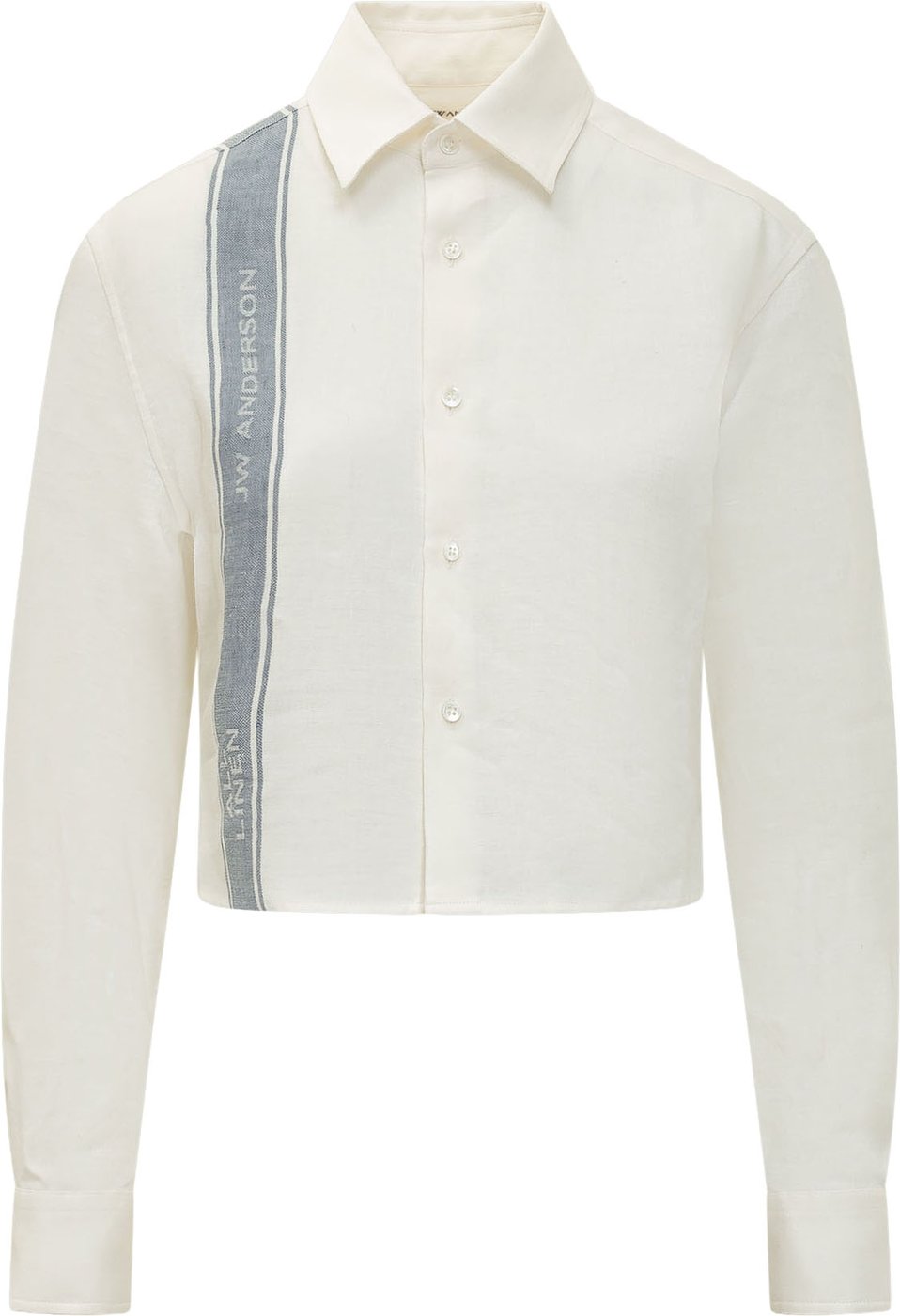 Camicia Cropped con Colletto e Banda Laterale