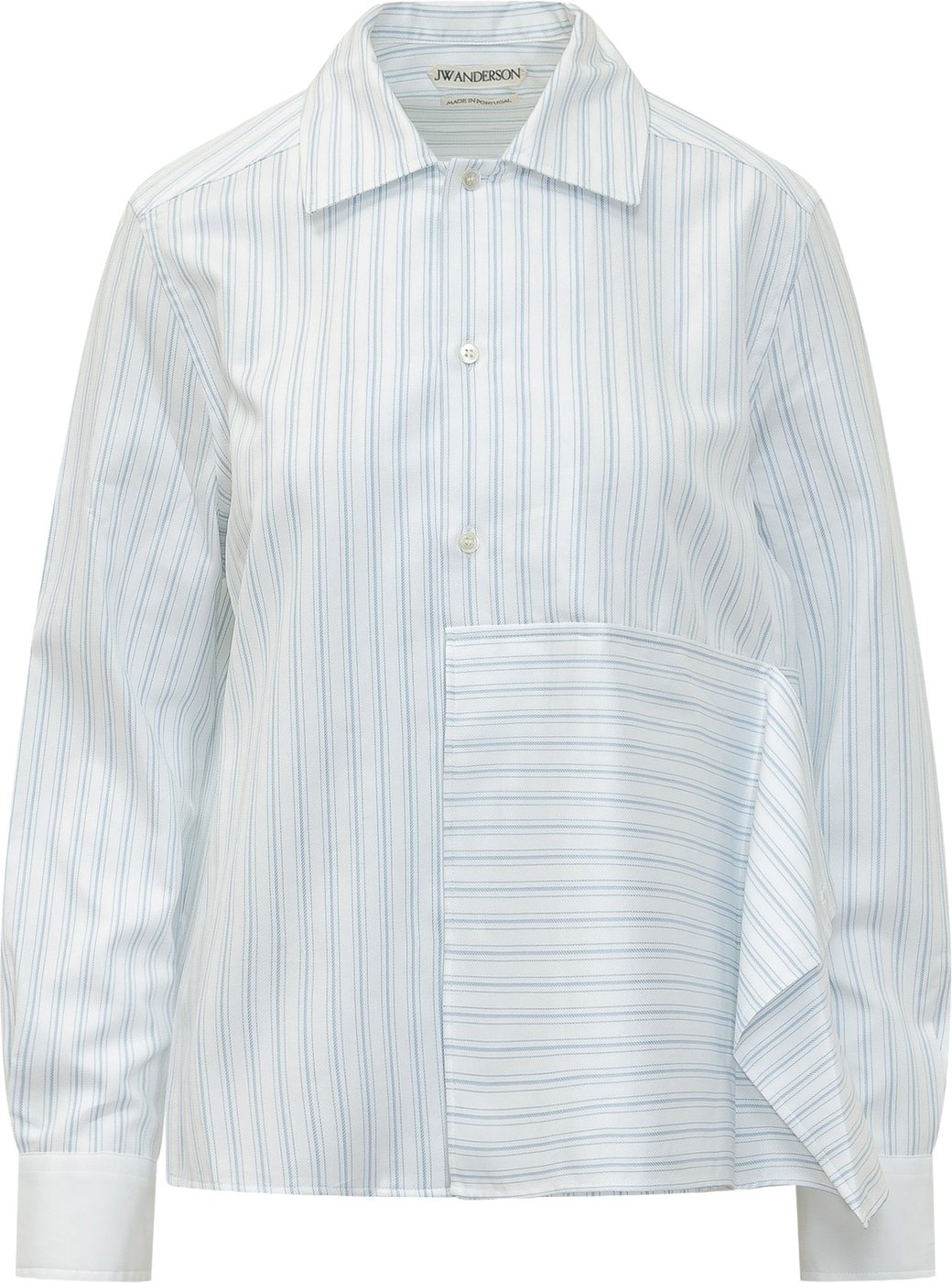 Camicia Asym Draped con Motivo a Righe