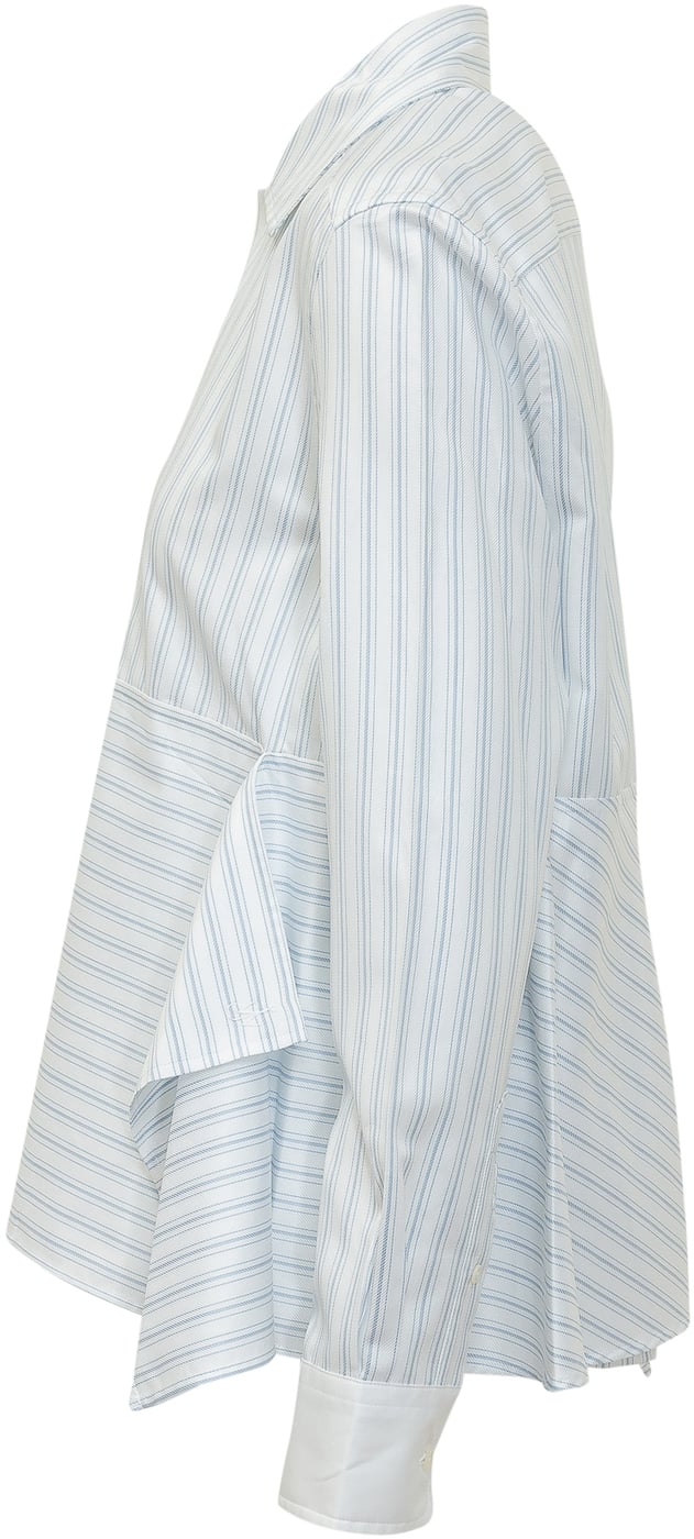 Camicia Asym Draped con Motivo a Righe