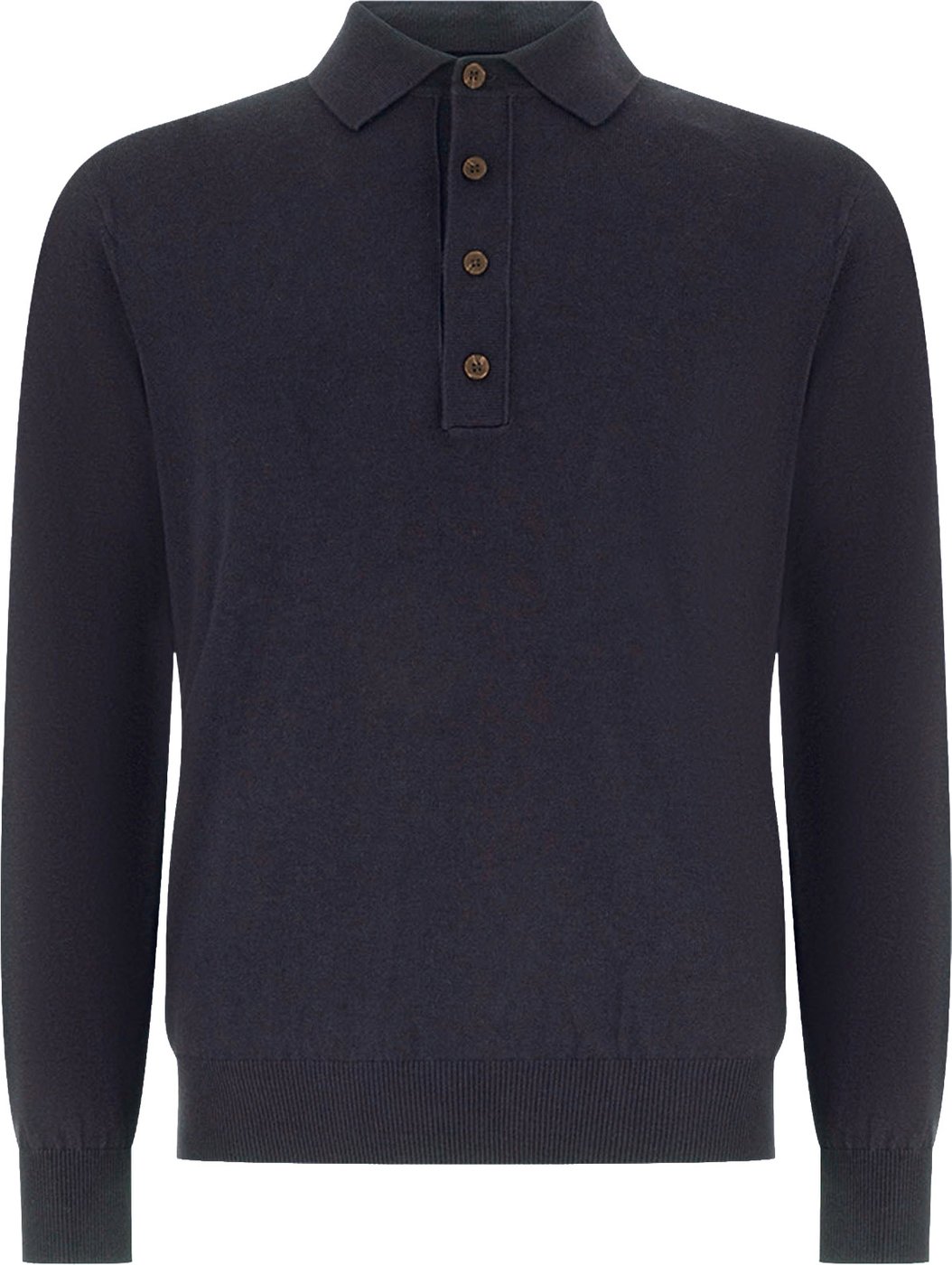 Kangra Midnight blue wool and cotton polo shirt