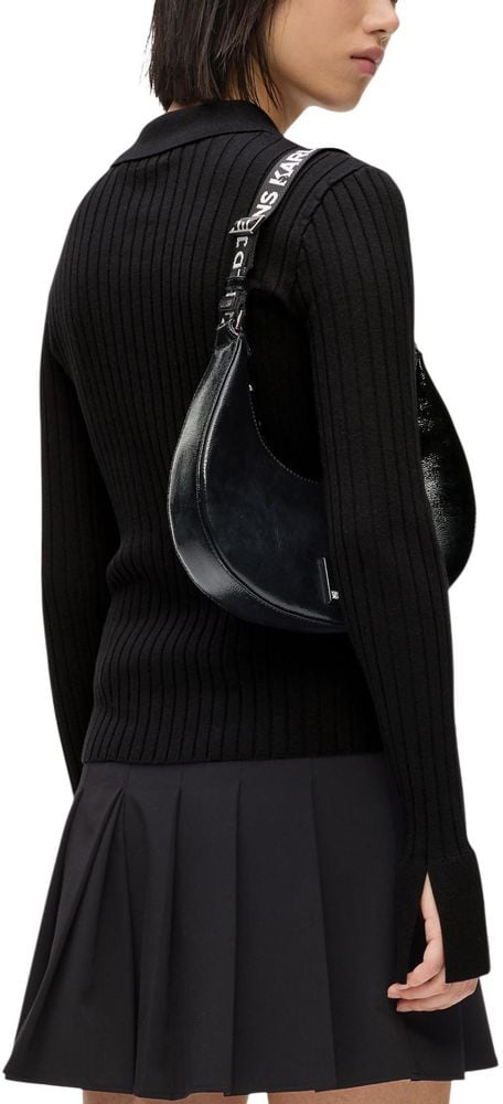 Karl Lagerfeld Black Viscose Long Sleeve T-Shirt