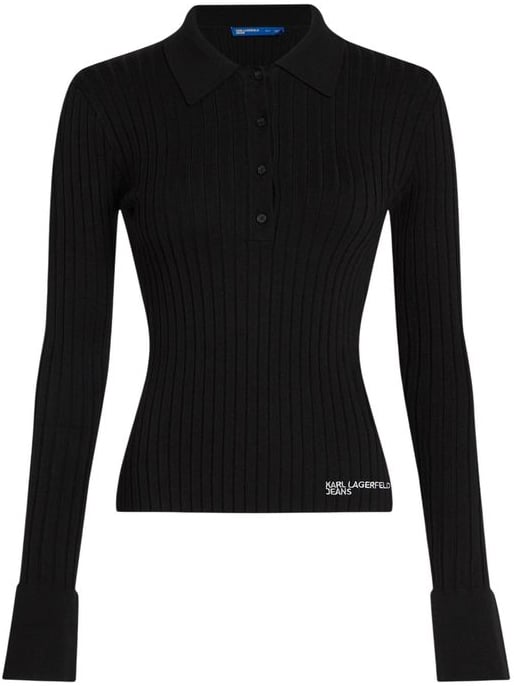 Karl Lagerfeld Black Viscose Long Sleeve T-Shirt