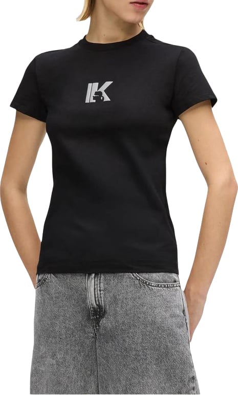 Karl Lagerfeld Black Cotton T-Shirt