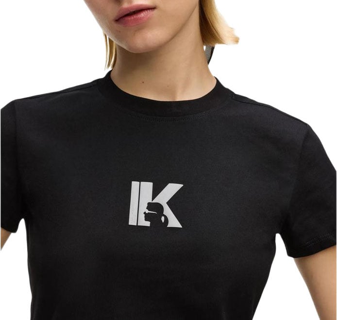 Karl Lagerfeld Black Cotton T-Shirt