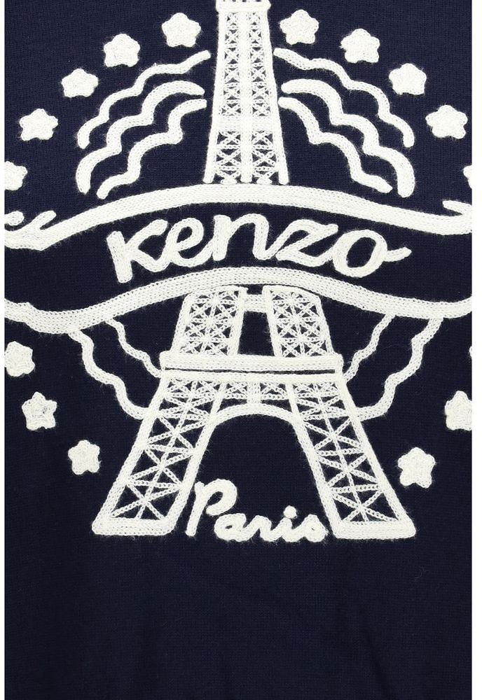 Kenzo Blue Wool Oves Aries Sweatshirt