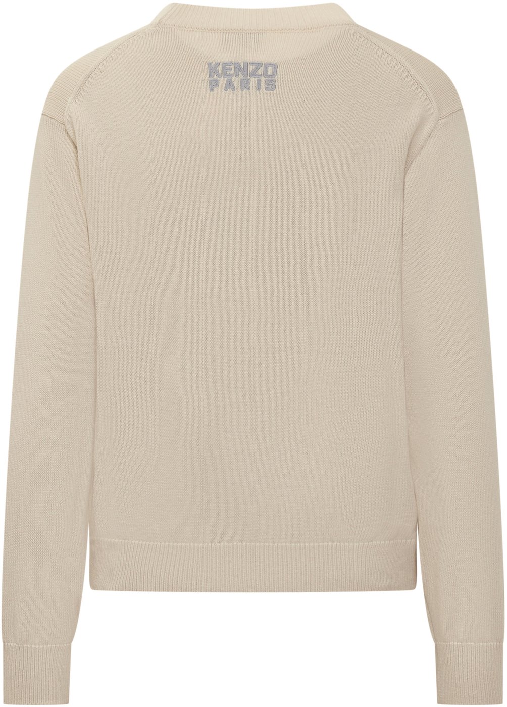 Kenzo Maglione Beige con Ricamo Tigre