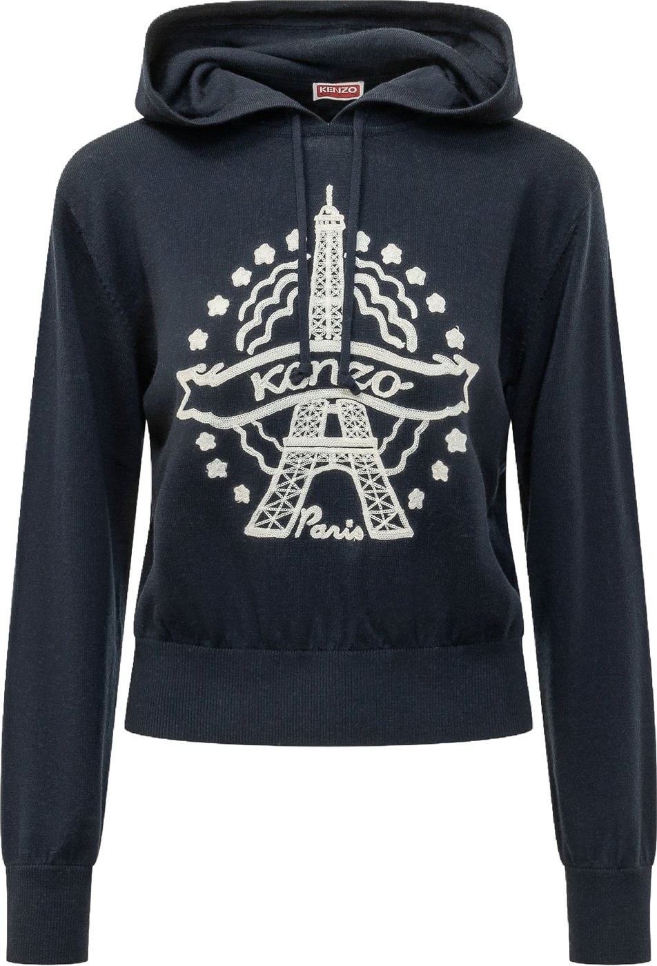 Felpa con Cappuccio e Torre Eiffel Ricamata