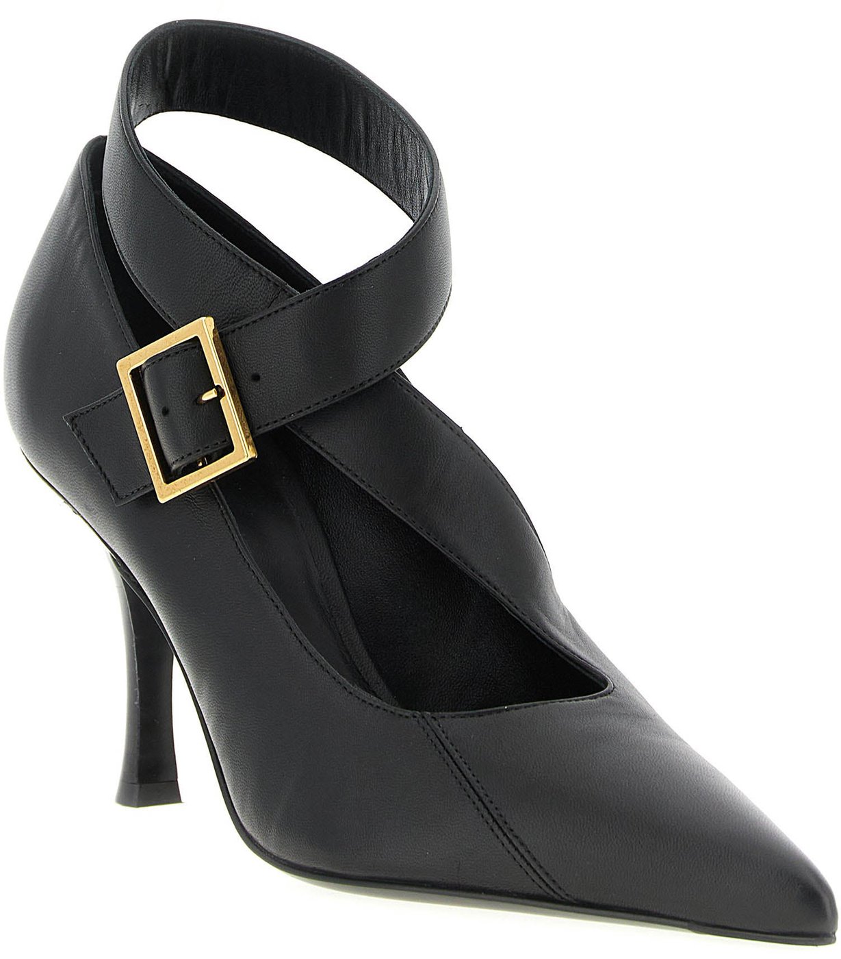 Khaite Black Lamb Leather High Heel Pumps