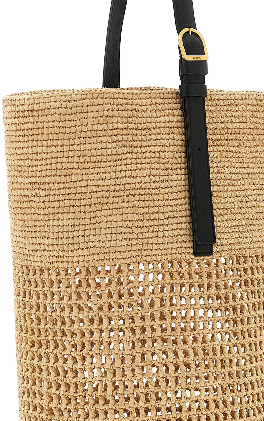 Khaite Beige Sisal Shoulder Bag