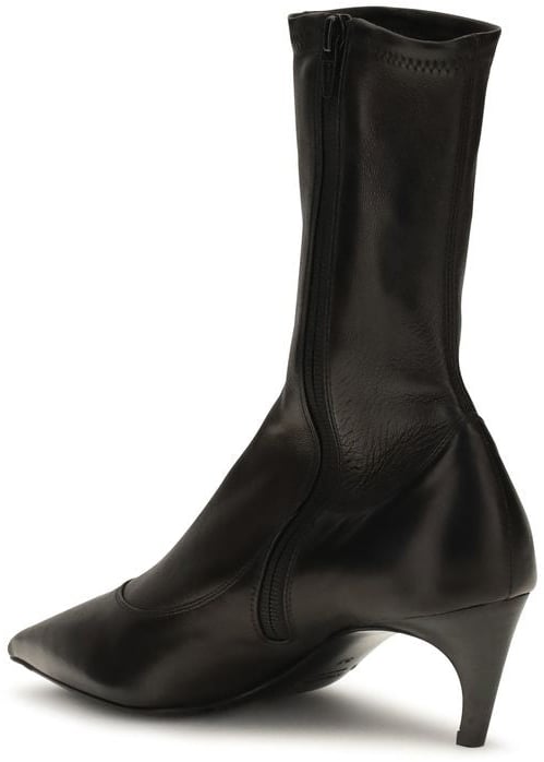 Khaite Black Calf Leather Bos Taurus Ankle Boots