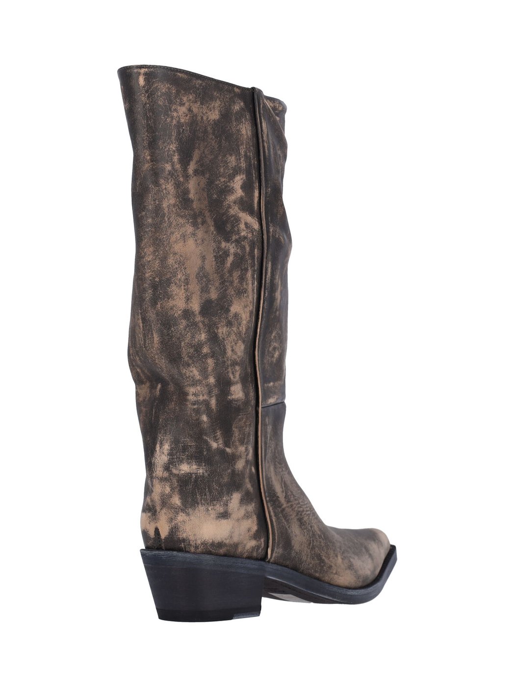 Brown Clive Distressed Calf Leather Boots