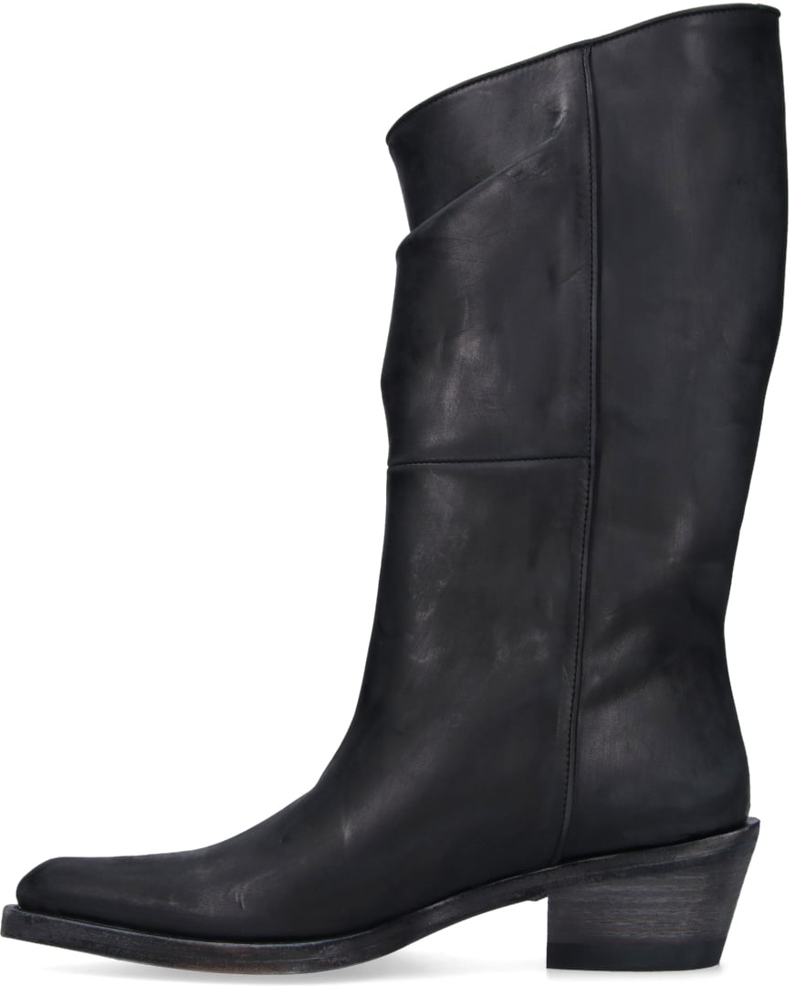 Pointed-Toe Stiletto Boots with Polished Finish