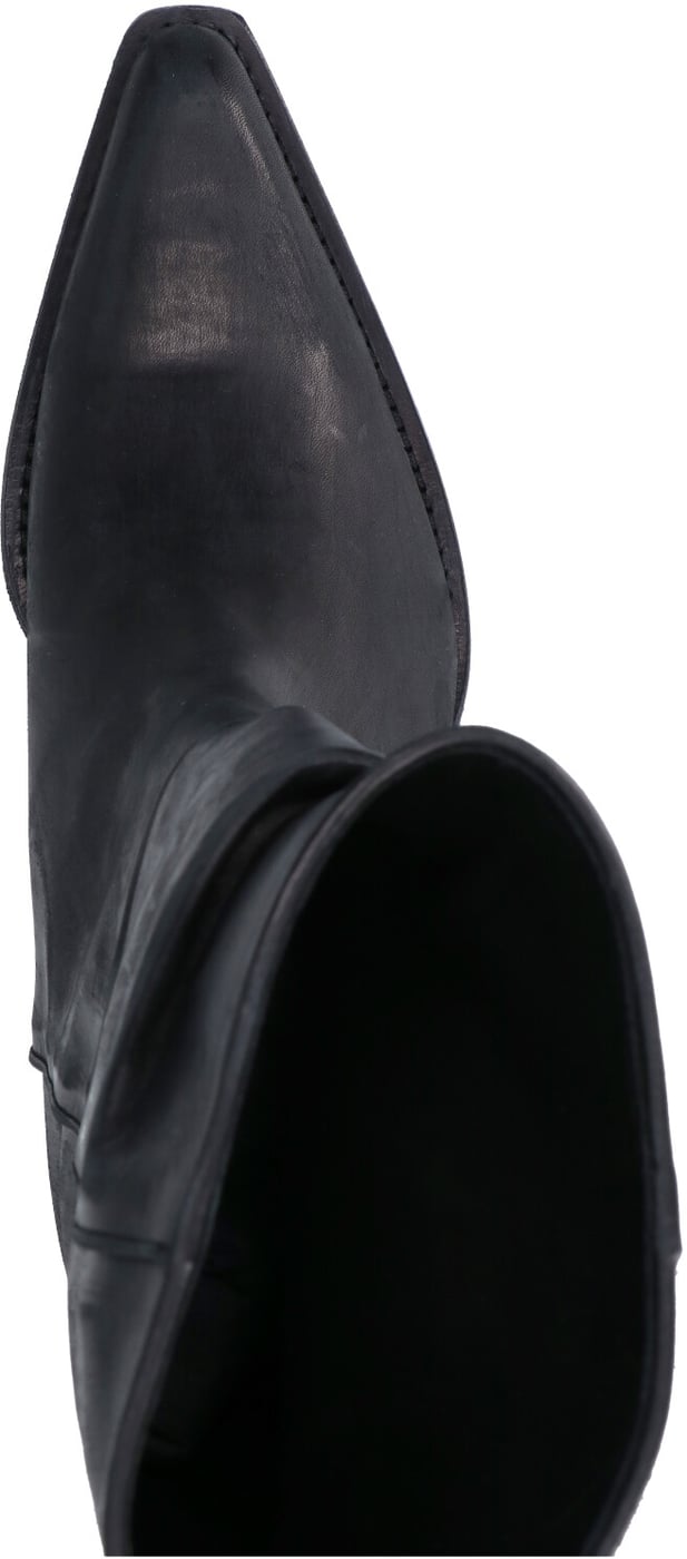 Pointed-Toe Stiletto Boots with Polished Finish