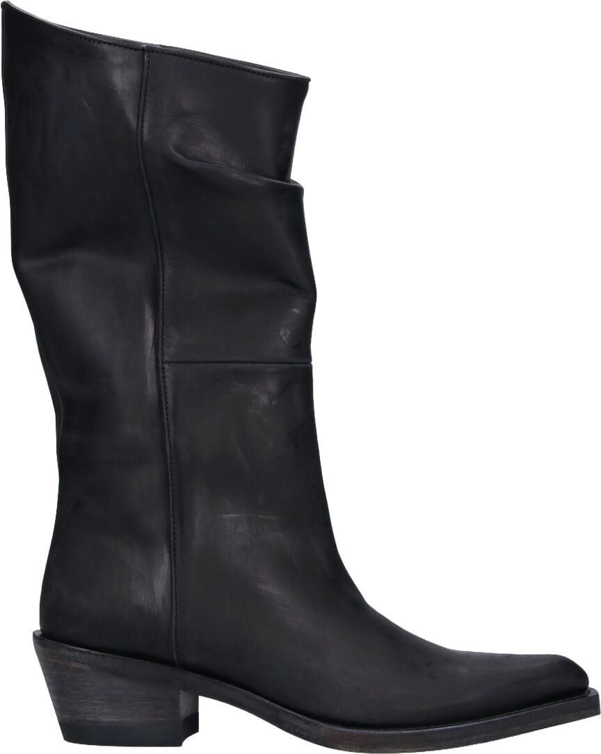 Pointed-Toe Stiletto Boots with Polished Finish