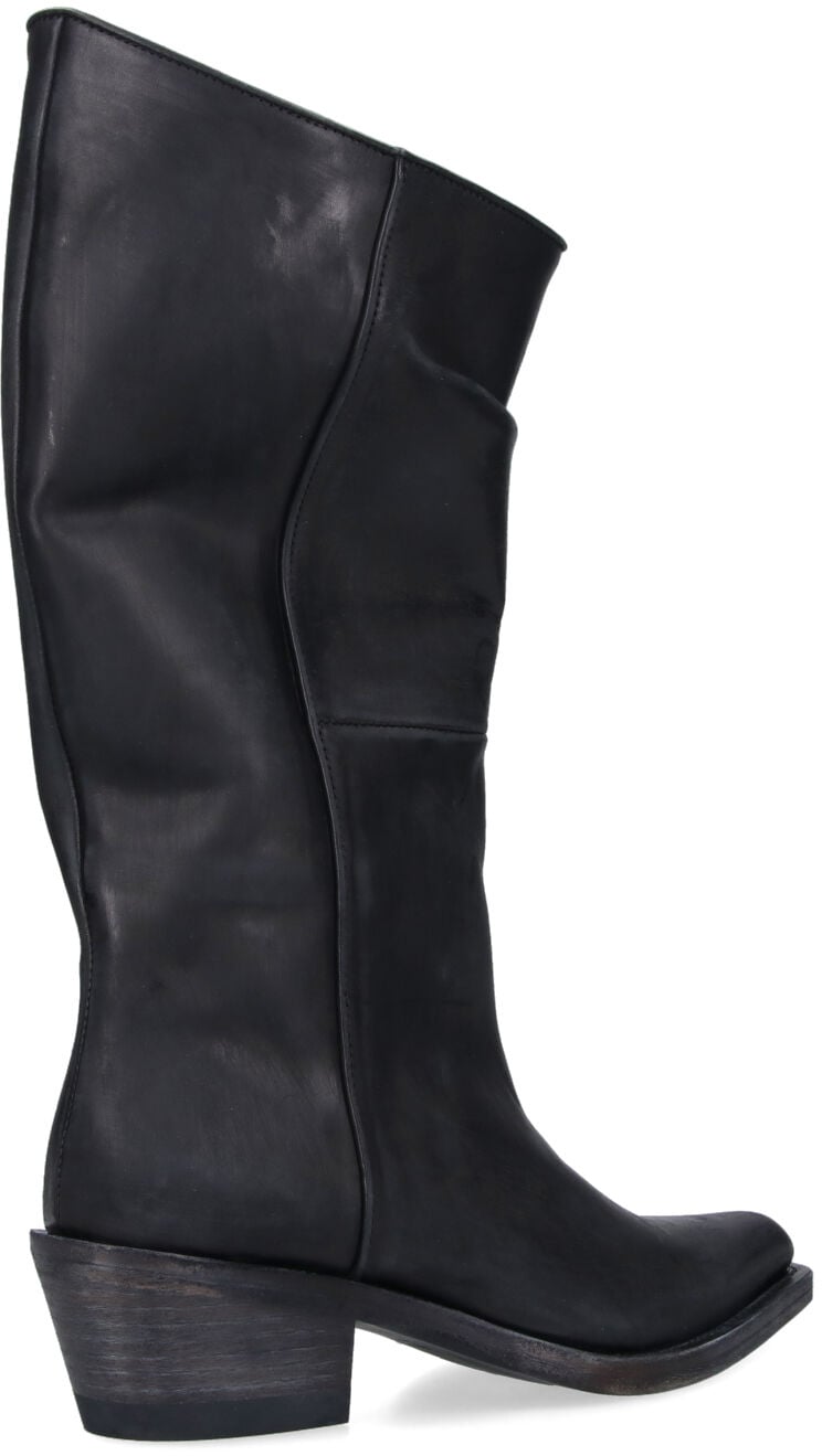 Pointed-Toe Stiletto Boots with Polished Finish