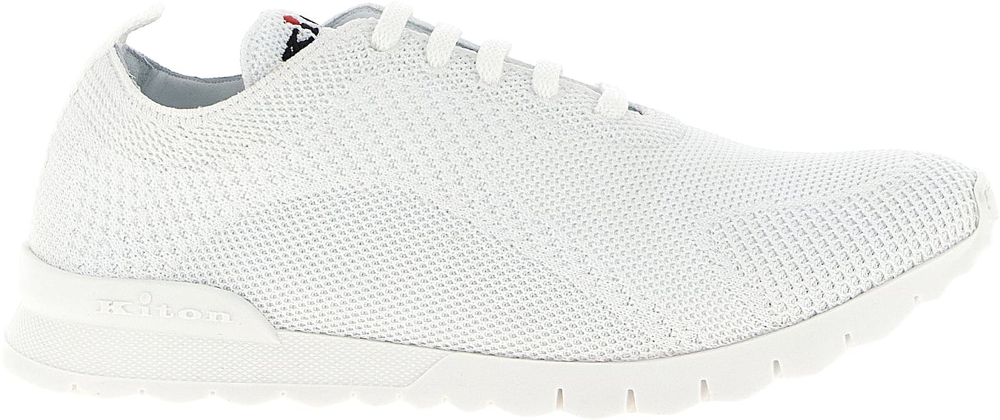 Kiton White Cotton Athletic Sneakers