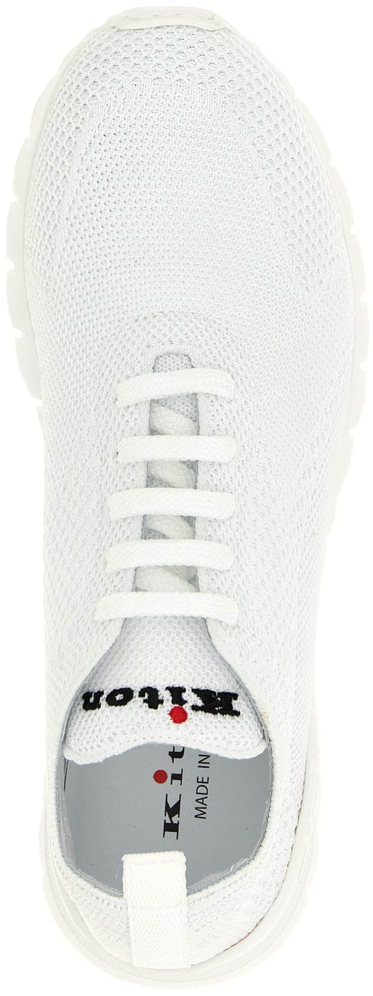 Kiton White Cotton Athletic Sneakers