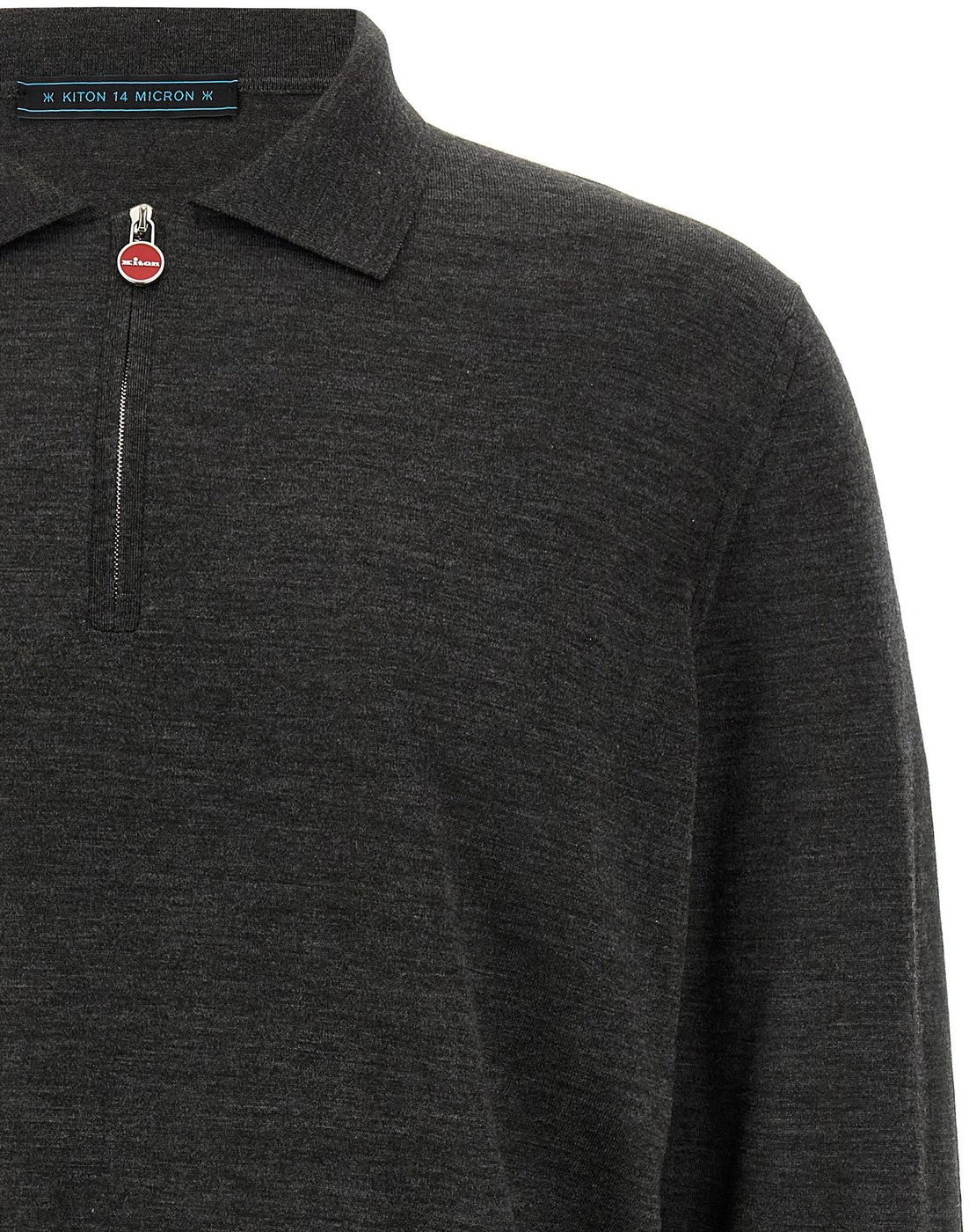 Kiton Gray Wool Polo Shirt