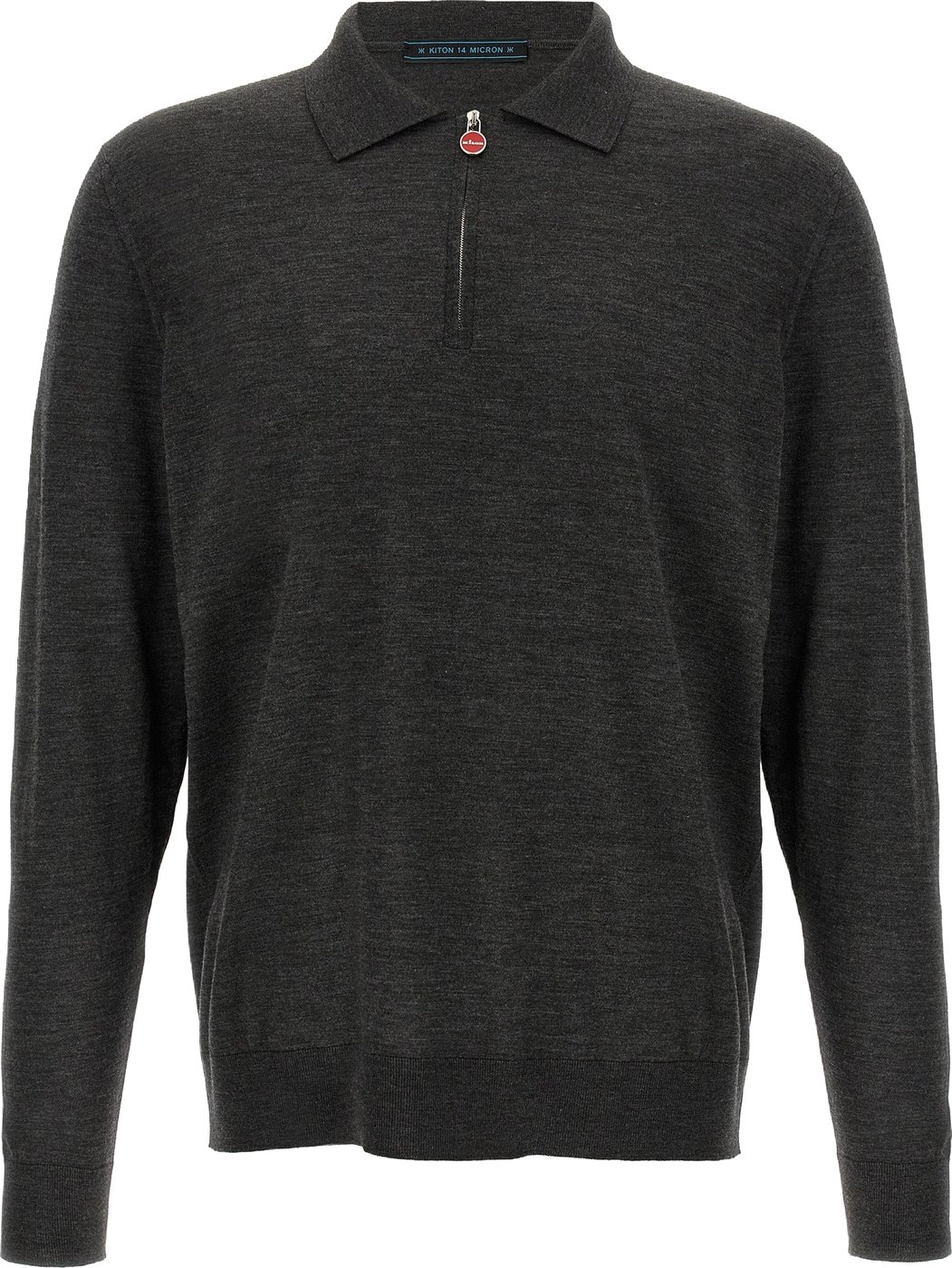 Kiton Gray Wool Polo Shirt