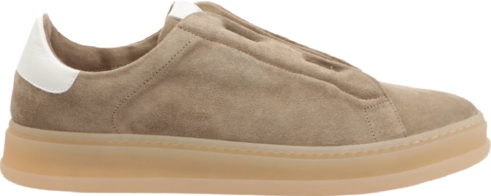 Kiton Suede Slip-On Men's Sneakers Beige
