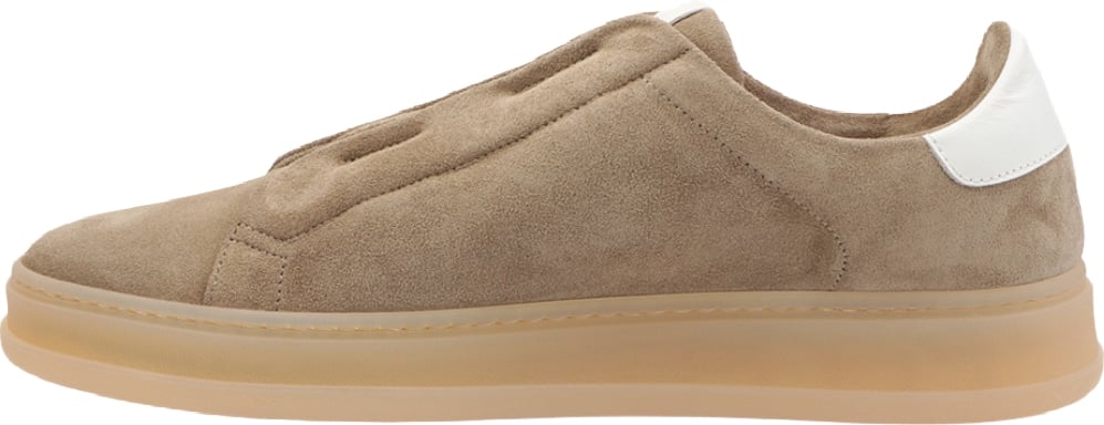 Kiton Suede Slip-On Men's Sneakers Beige