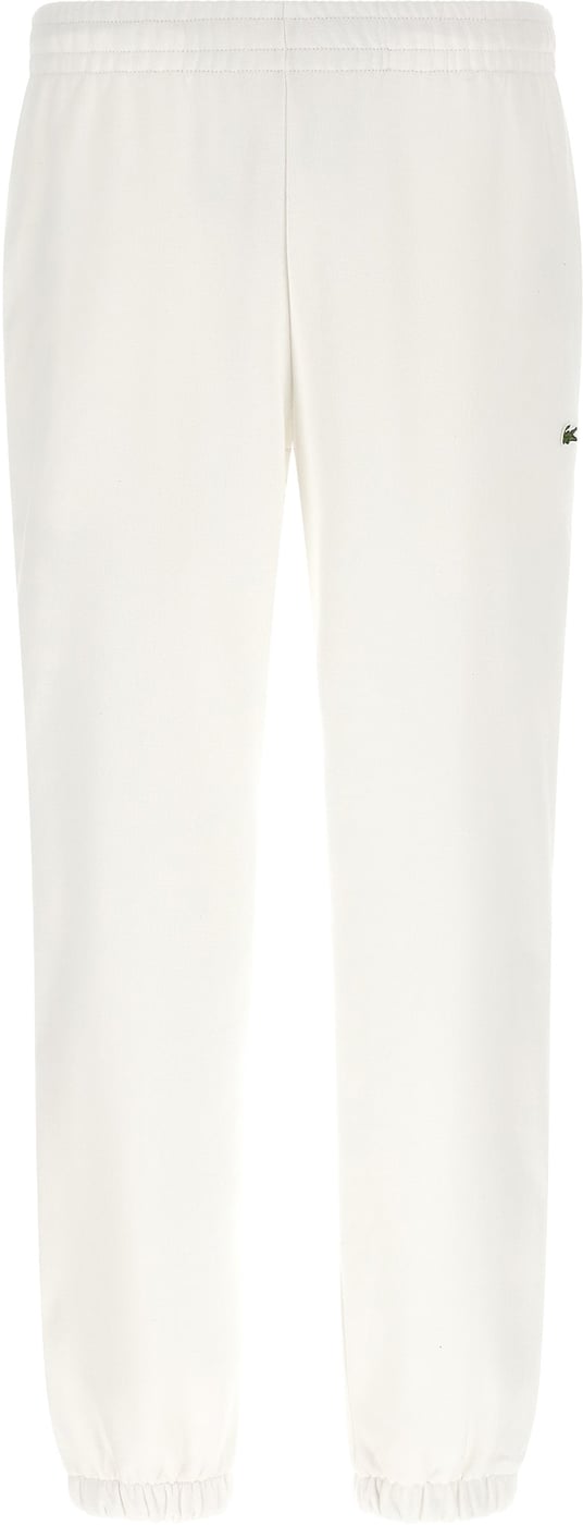 Lacoste White Cotton Joggers (Workout Pants)