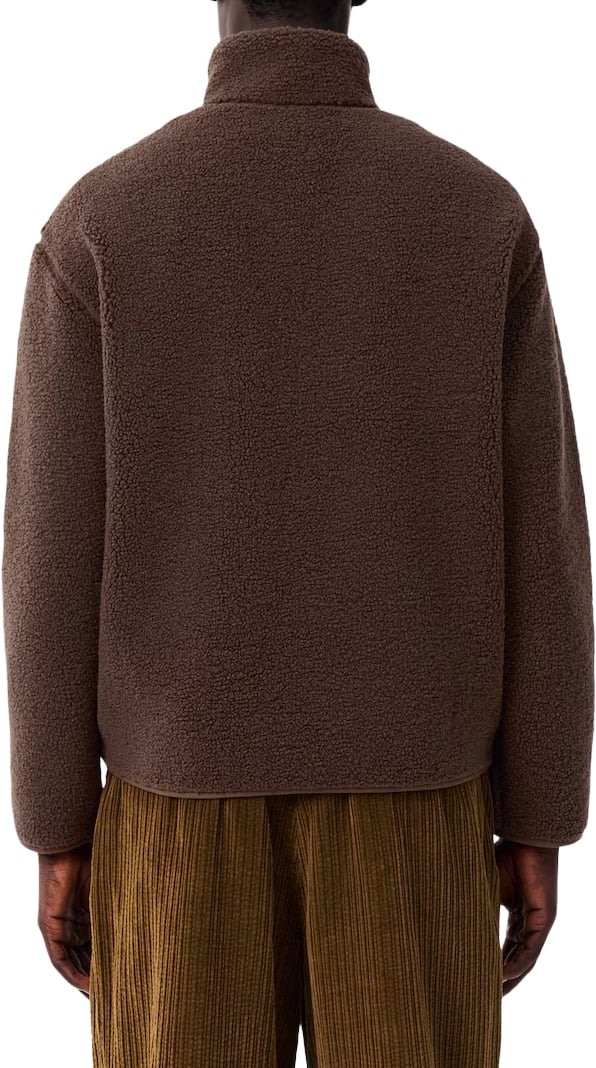 sherpajacket met hoge hals bruin