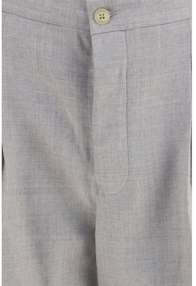 Laneus Gray Wool Oves Aries Casual Pants